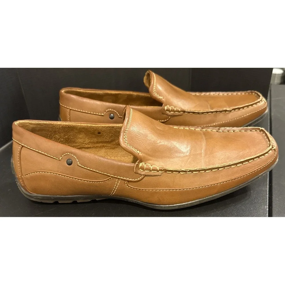 Madden Mens‎ 10.5 M Brown Leather Driving Loafers Preppy Going Out Office Career